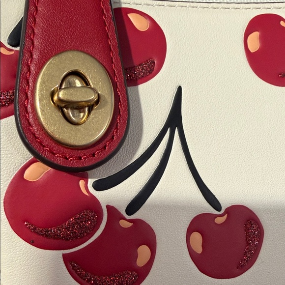 Coach Penn Small Cherry Print Leather Shoulder Bag NWT - Picture 5 of 8